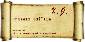 Krosetz Júlia névjegykártya